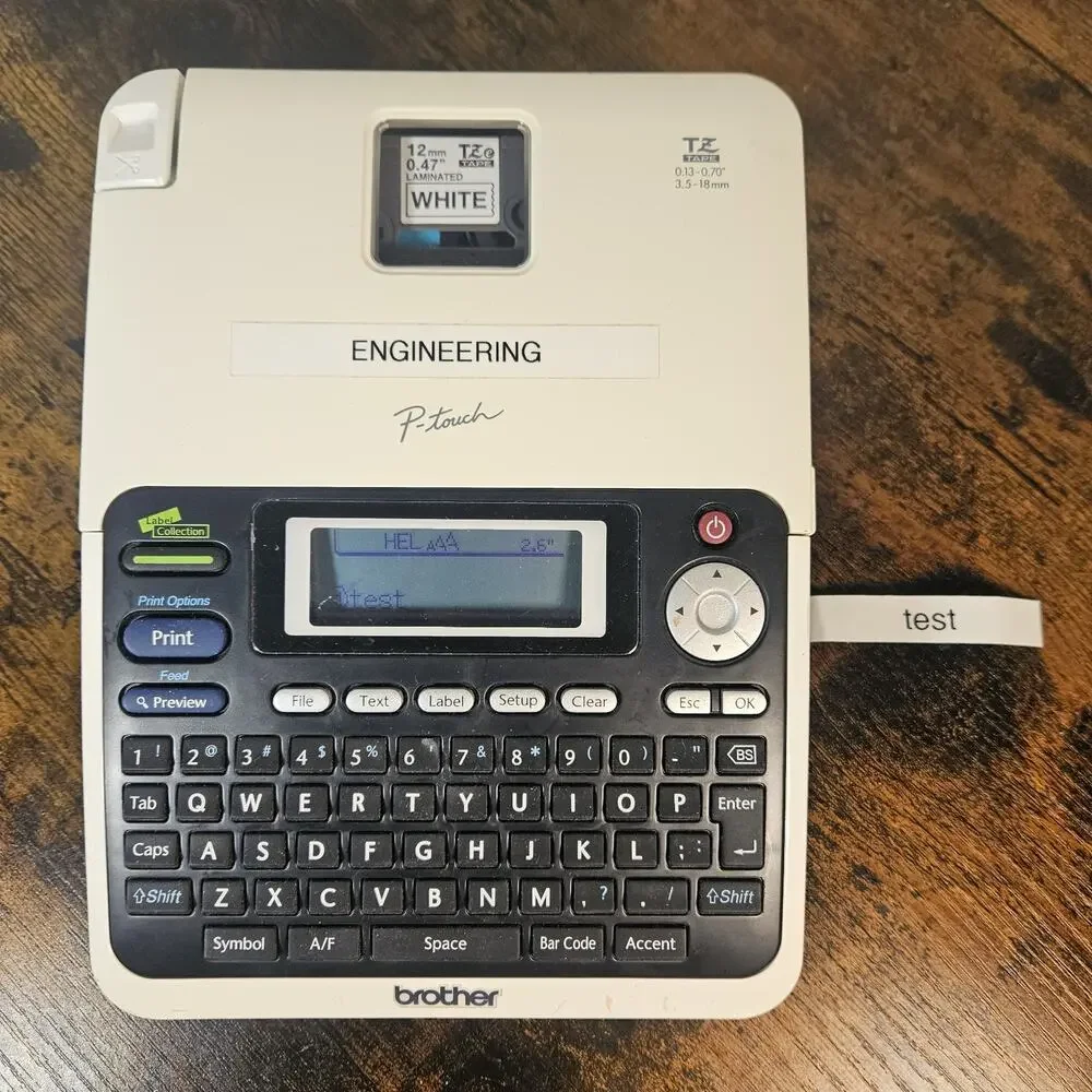 Brother P-Touch PT-2030 Desktop Label Maker Printer Tested Cords & White Tape